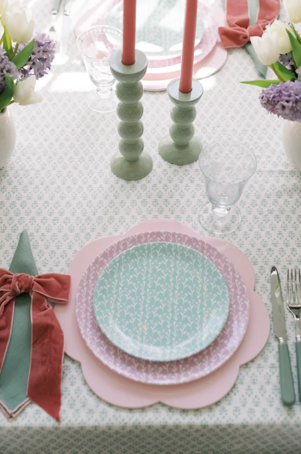 Pink Velvet Napkin Bows, Set of 4