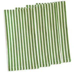 Pinstripe Dinner Napkins in Green, Set of 4