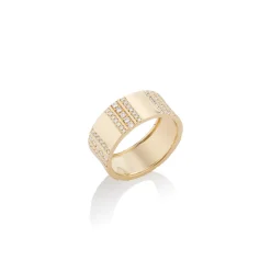 Pinstripe Strength Diamond Cigar Band Ring