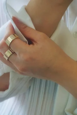 Pinstripe Strength Diamond Cigar Band Ring