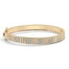 Pinstripe Strength Diamond Bangle Bracelet with Pave Diamonds