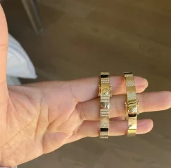 Pinstripe Strength Diamond Bangle Bracelet with Pave Diamonds