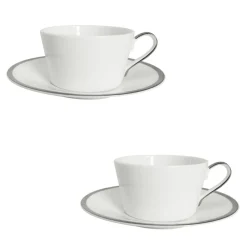 Platinum Edge Set of 2 Cup and Saucer