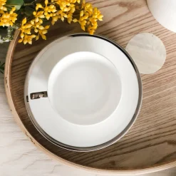 Platinum Edge Set of 2 Cup and Saucer