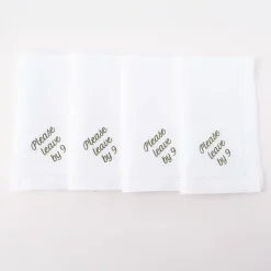Please Leave by 9 Dinner Napkins, Set of 12
