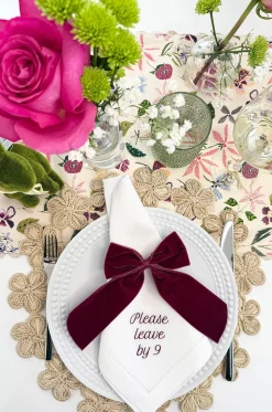 Please Leave by 9 Dinner Napkins, Set of 12
