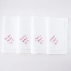 Please Leave by 9 Dinner Napkins, Set of 12