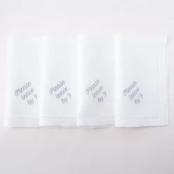 Please Leave by 9 Dinner Napkins, Set of 12