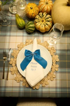 Please Leave by 9 Dinner Napkins, Set of 12