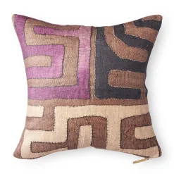 Plum Patchwork Kuba Cloth Pillow
