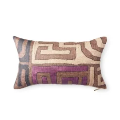Plum Patchwork Kuba Cloth Pillow