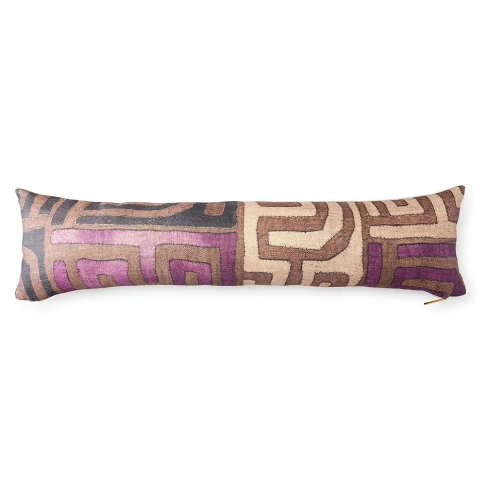 Plum Patchwork Kuba Cloth Pillow