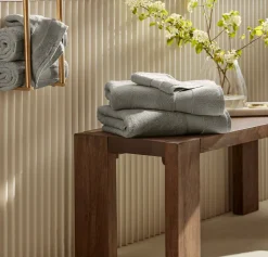 Plush Bath Towel Set in Pewter