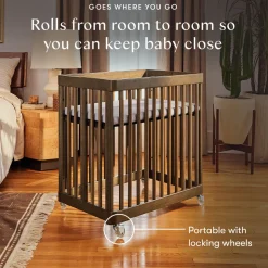 Pogo 8-in-1 Convertible Crib with All-Stages Conversion Kits in Natural Walnut