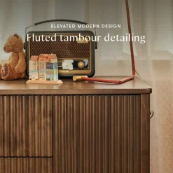 Pogo Tambour Assembled Dresser in Natural Walnut