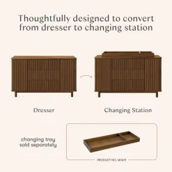 Pogo Tambour Assembled Dresser in Natural Walnut