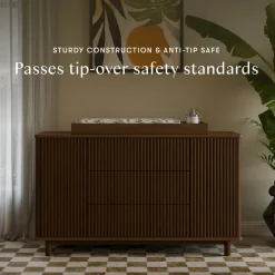 Pogo Tambour Assembled Dresser in Natural Walnut