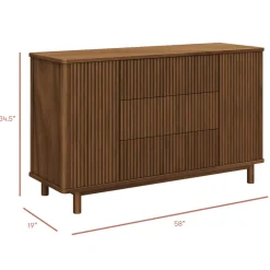 Pogo Tambour Assembled Dresser in Natural Walnut