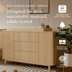 Pogo Tambour Assembled Dresser in Blonde