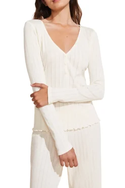 Pointelle Henley in Ivory