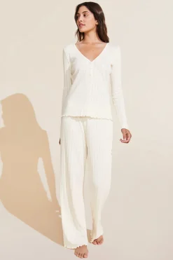 Pointelle Henley in Ivory