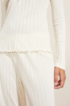 Pointelle Henley in Ivory