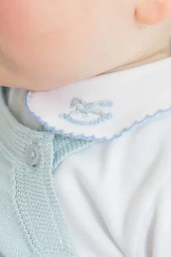 Pointelle Knit Bubble in Light Blue