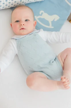 Pointelle Knit Bubble in Light Blue