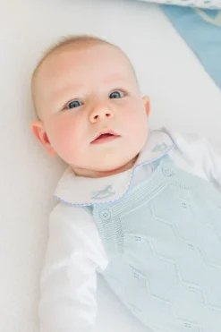 Pointelle Knit Bubble in Light Blue