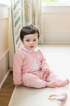 Pointelle Knit Set in Light Pink