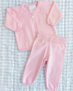 Pointelle Knit Set in Light Pink