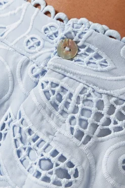 Ponme Salsa Shorts in Light Blue Eyelet