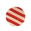 Popi Dessert Plate in Popi-Nude & Red Stripe