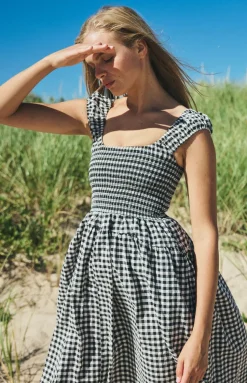 Poppy Dress in Black Gingham