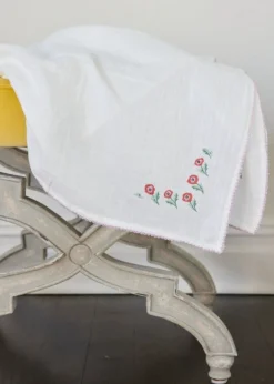 Poppy Embroidered Shawl Blanket