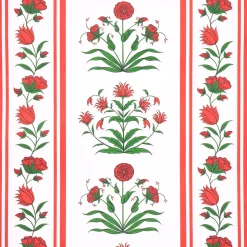 Poppy Stripes Wallpaper in Red