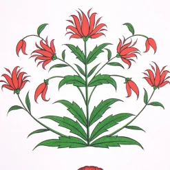 Poppy Stripes Wallpaper in Red