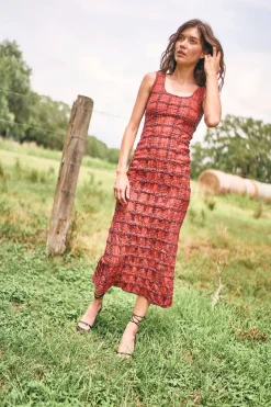 Portia Dress in Terracotta