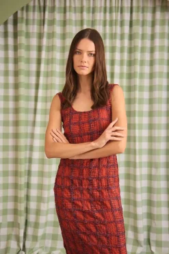 Portia Dress in Terracotta