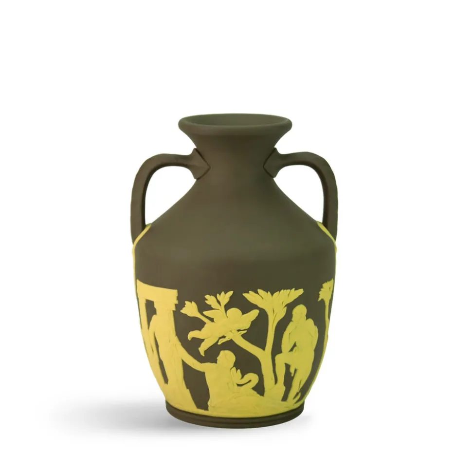 Portland Small Vase in Marsh Green & Canary