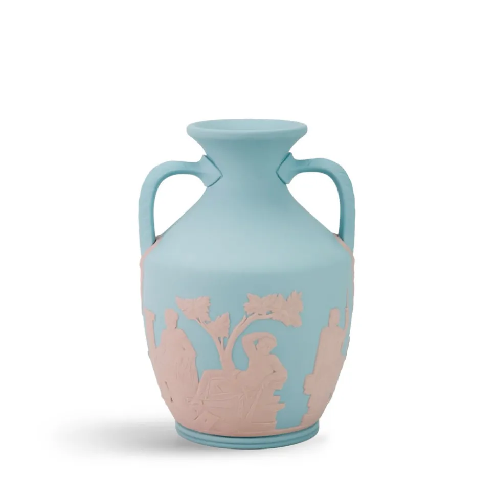 Portland Small Vase in Turqouise & Pink