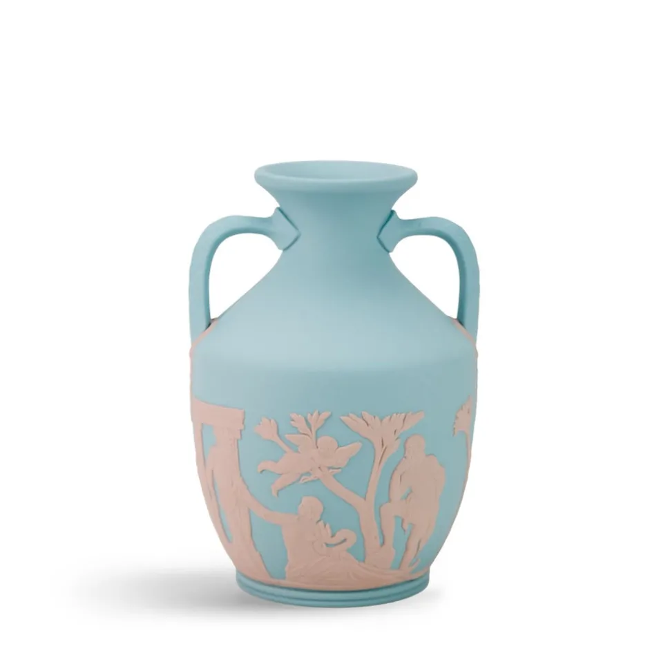 Portland Small Vase in Turqouise & Pink