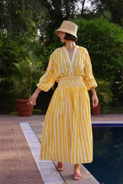Porto Skirt in Yellow Stripe