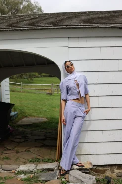 Portofino Pant in Blue Stripe