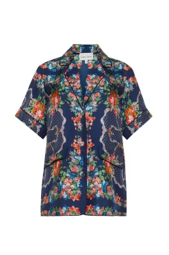 Portofino Top in Gemma Scarf Navy