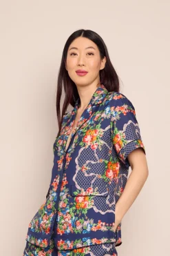 Portofino Top in Gemma Scarf Navy