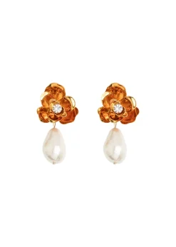 Posey Earrings in Crystal Antique Gold