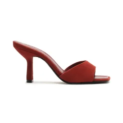 Posseni Suede Sandal in Red Brown