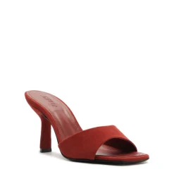 Posseni Suede Sandal in Red Brown