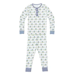Posy Floral Block Print Two-Piece Kids Henley Pajamas